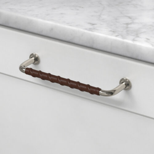 Handtag 1353 fornicklad brunt lader 330725 11 cc 128 mm ncs s 0300 n marmor carrara