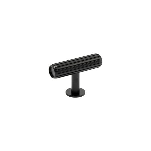 Knopp BeslagDesign Knopp T Rille borstad svart bricka 373002 11