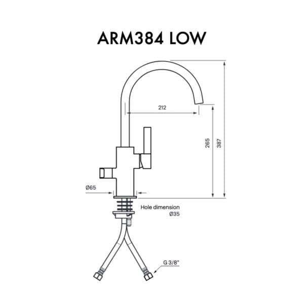 Tapwell arm384 low dimensioner