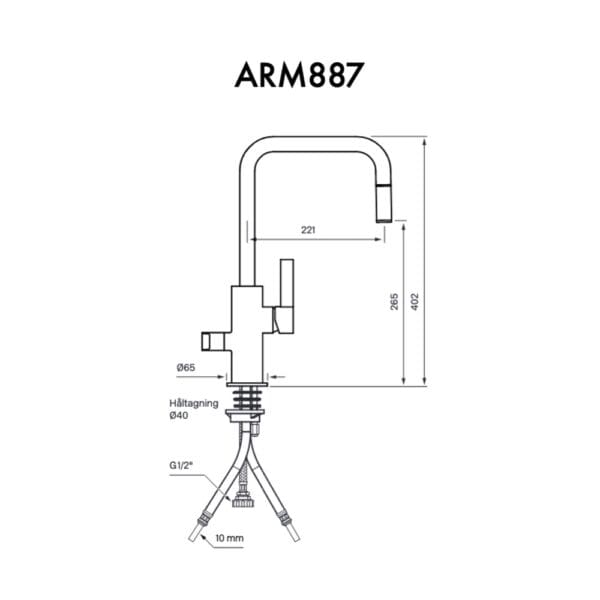 Tapwell arm887 dimensioner 1