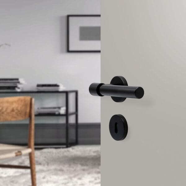 Beslag Design Dorrhandtag Innerdorr Innerdorrshandtag Helix 200 Plain Svart 752015 41 1
